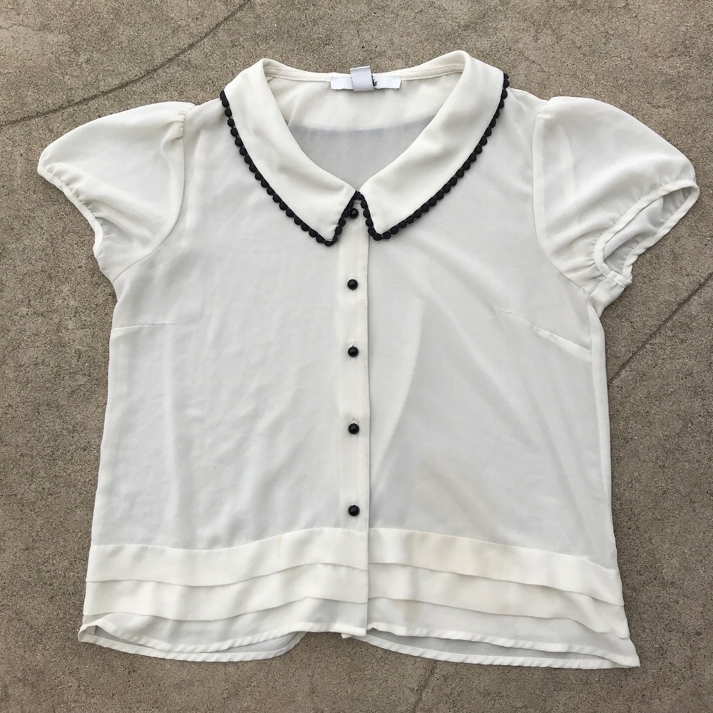 forever 21??? fancy cream and black shirt